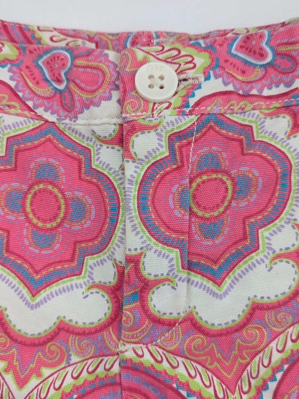 GAP Girls' (Size 12) Pink Paisley Print Shorts w/Adjustable Waist